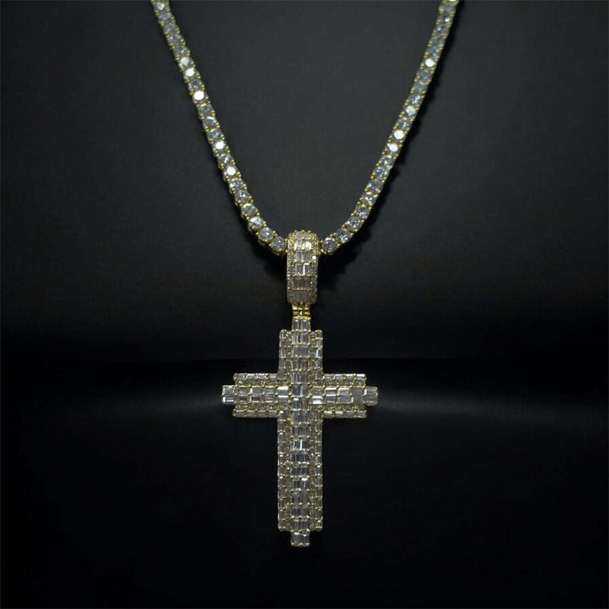 Pendant Cruz Piedra Baguette